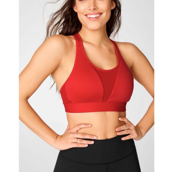 Fabletics Size Large Zoe High Impact Sports Bra IV Bra Yoga Pilates Red - Picture 1 of 15